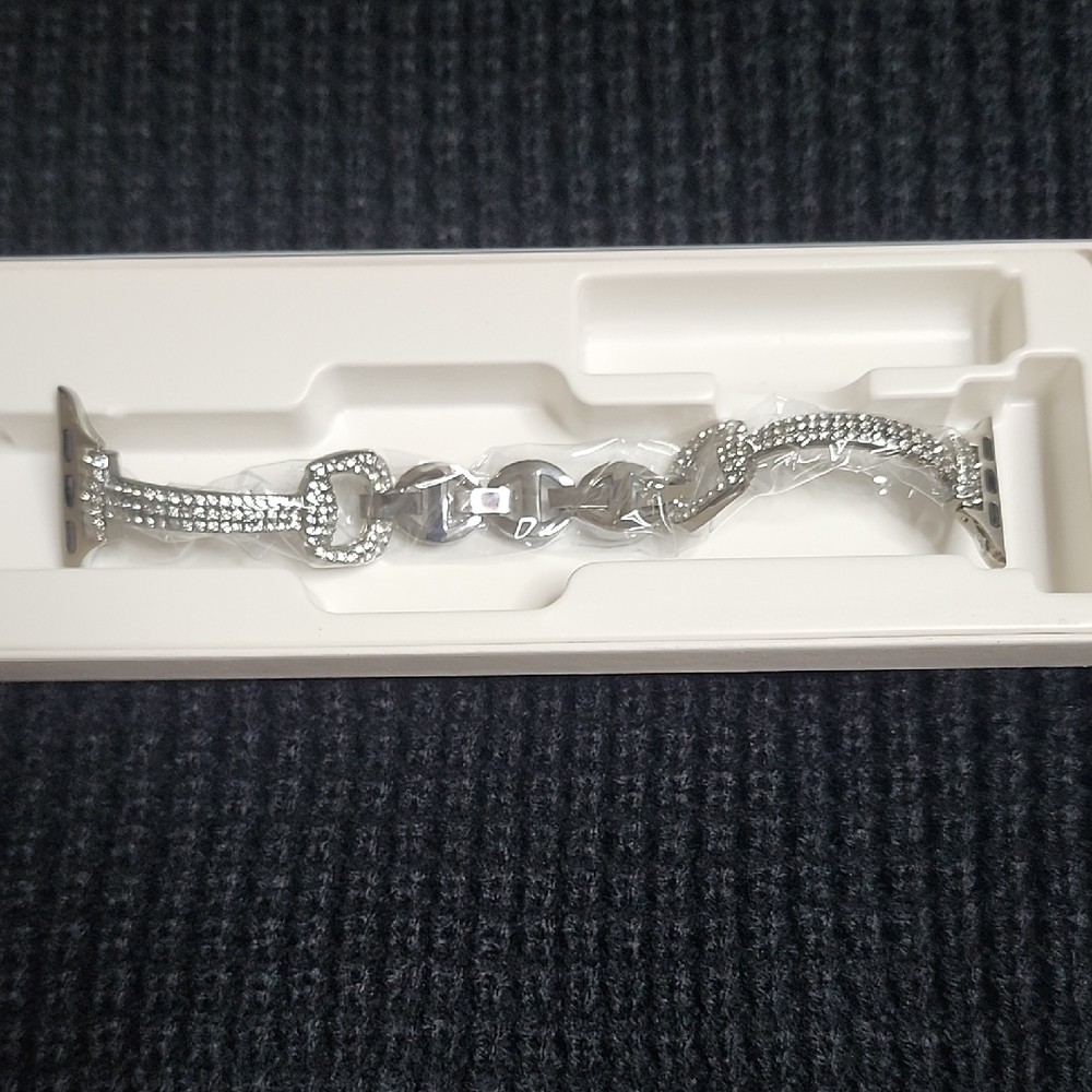Silver Chain Link Smart Watch Band